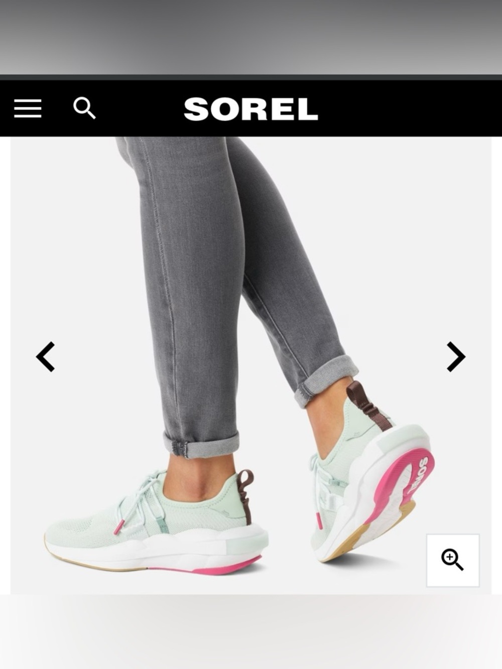 Sorel Mint Knit Lace-Up Women’s Sneakers with Gum and Pink Accents - Picture 7 of 14